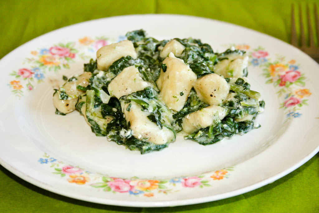 Gnocchi mit Spinat und Schafskäse
