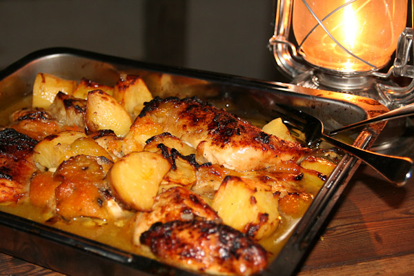 Aprikosenhuhn