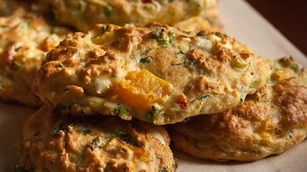 Kürbis und Feta Plätzchen