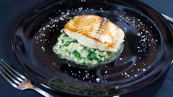 Wildlachs auf Spinatrisotto
