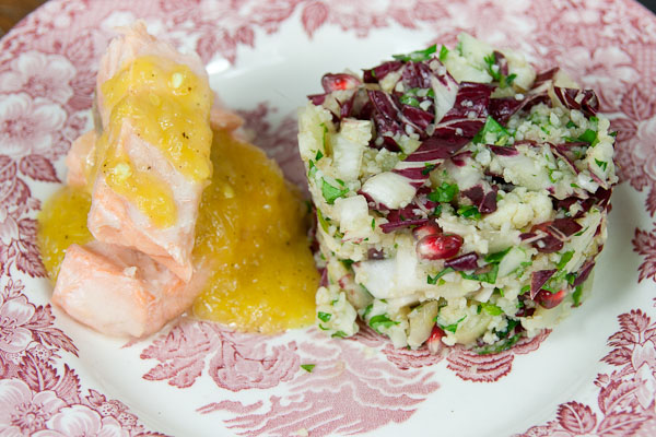 Lachs gedämpft mit Winter Taboulet