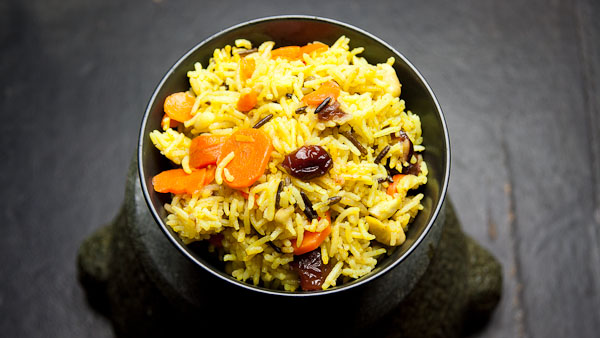 Pilaf mit Ras el Hanout, Möhren und Cashew Nüssen