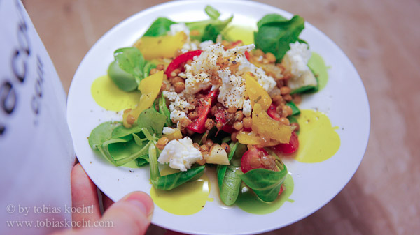 Linsen Apfel Salat mit Feta Käse