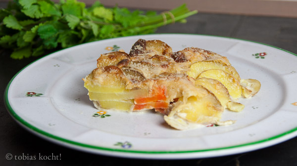 Kartoffel-Karotten Gratin